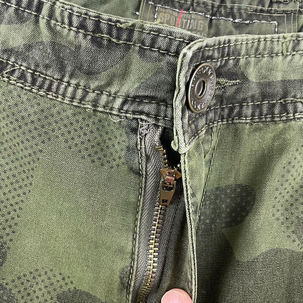 Vintage Japanese Junye Cargo Pants Men 32‎ Green Camo Paratrooper Tactical Y2K - Picture 9 of 16